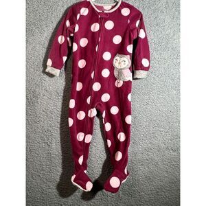 Carters pajama polka dot fleece footsie pajamas Size 2T